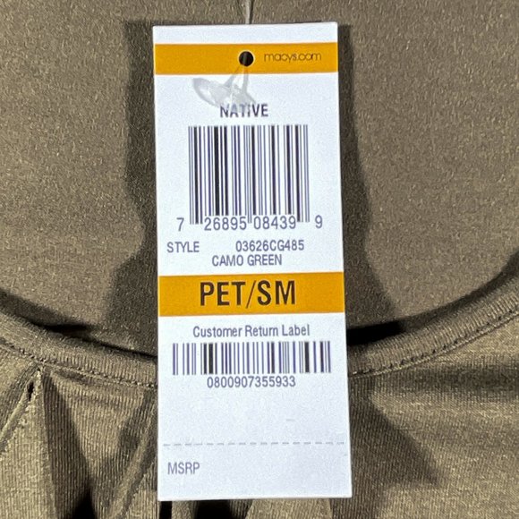 NWT - INC. Camo Green Tank Top Ruffle/Front Elastic Sleeves Size Small - Picture 5 of 11